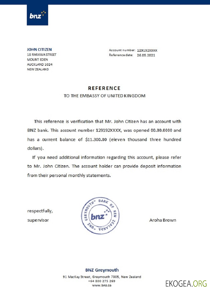 Nouvelle , Zélande , BNZ , reference